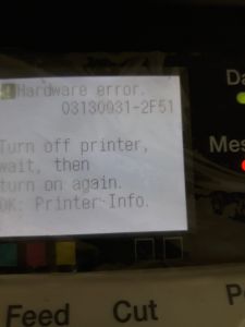 Canon imagePROGRAF Hardware Error 03130031